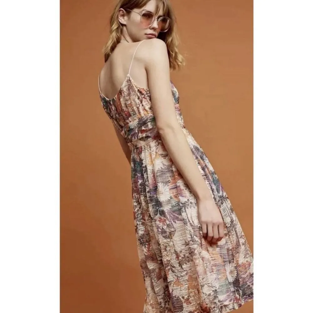 Anthropologie Maeve Mackenzie Multicolor Floral Lace Mesh Fit & Flare Dress - Image 2