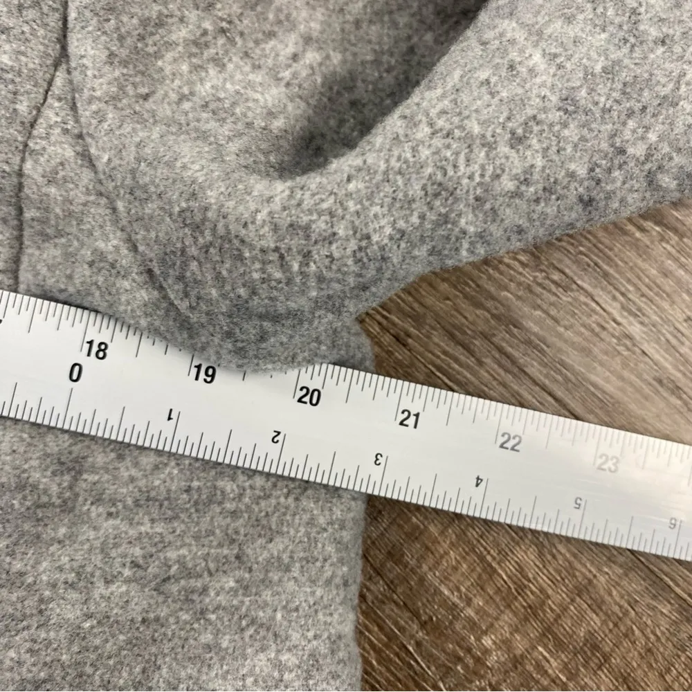 Club Monaco Italian Wool Coat Women XS Gray Mock Neck Full Zip Pockets Nylon - Image 8