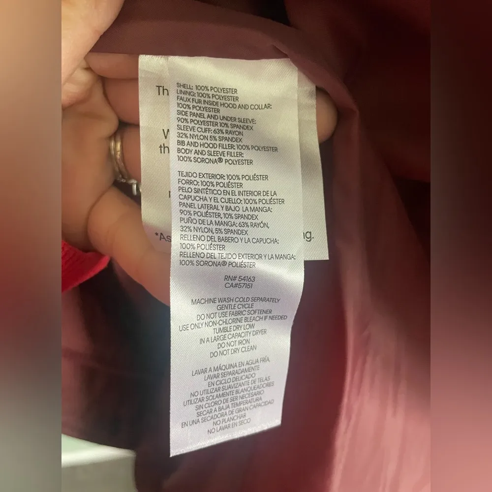 Andrew Marc Fur Lined Mid Length Winter Ski Pink Puffer Coat Parka Sz XXL - Image 6