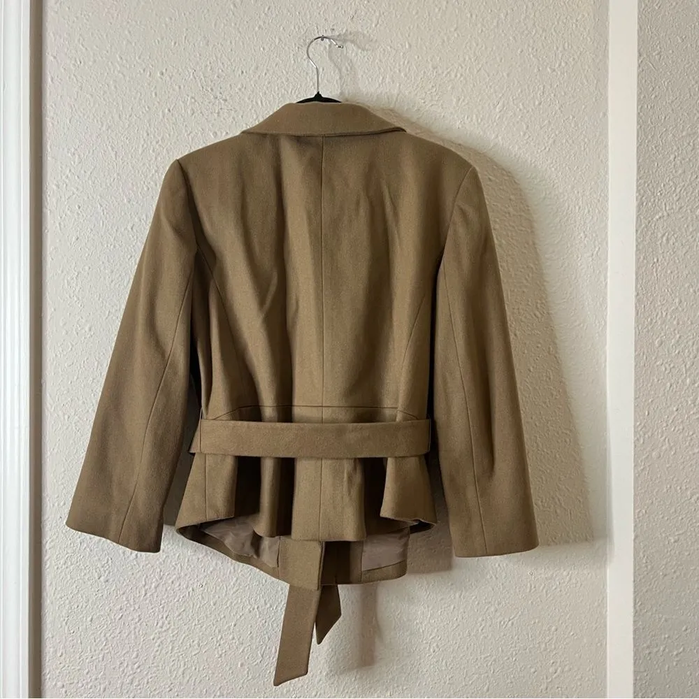 Ann Taylor Wool Pea Coat Jacket in Tan NEW Size 14 - Image 4
