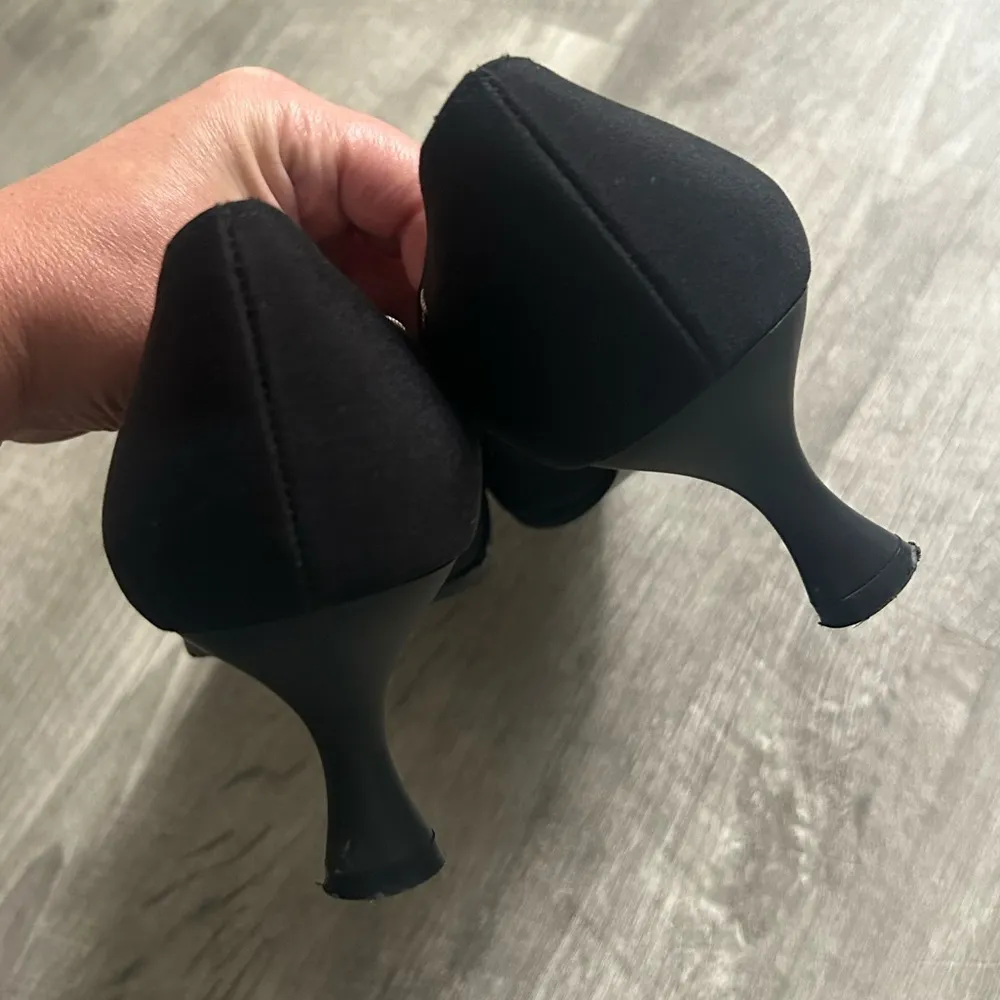 Stuart Weitzman Black Boston crepe pumps size 9.5 - Image 2