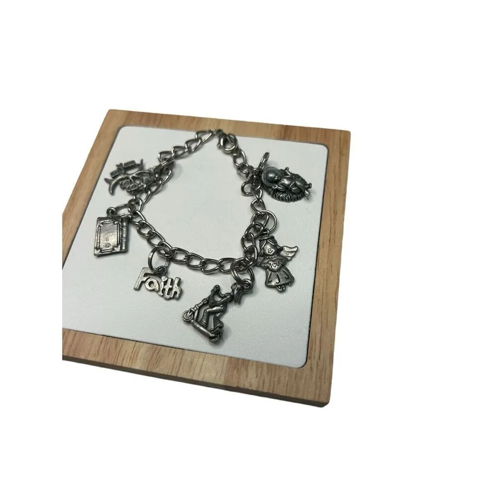 Book of Mormon charm bracelet silver toned - Image 4