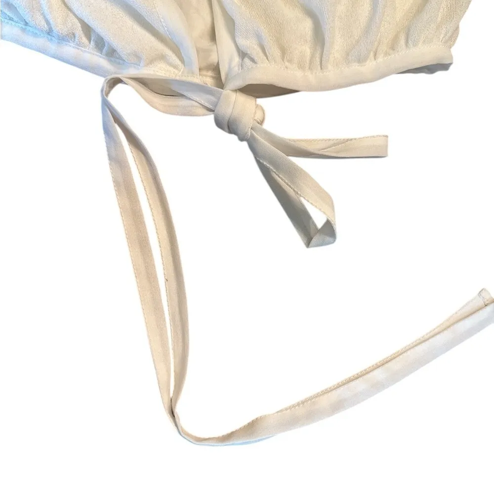 Zara Medium Crop Top, Ruffle Shortless Sleeve Tie Front - Image 6