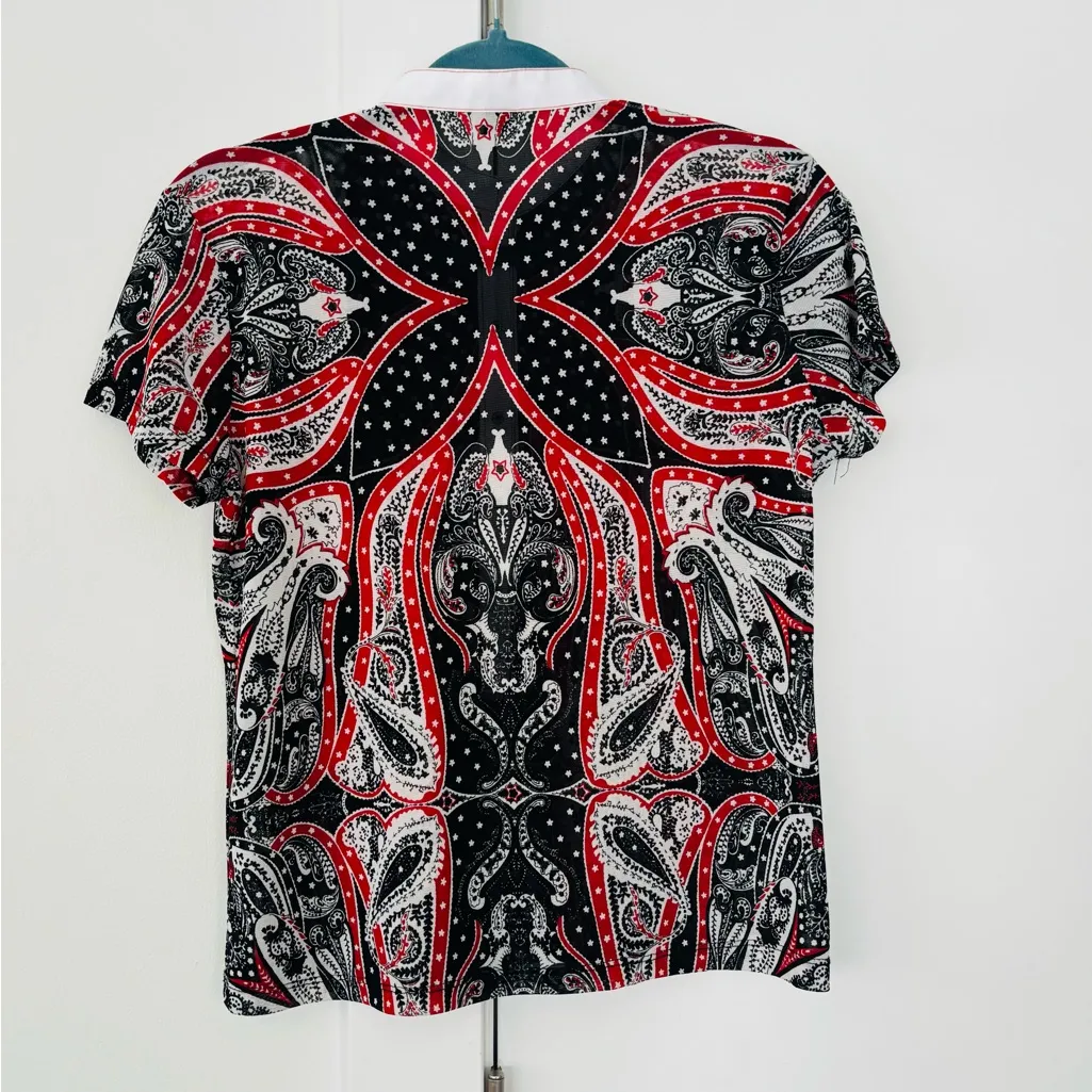 Paris New York Italy Nylon Stretch Top size 6 - Image 4