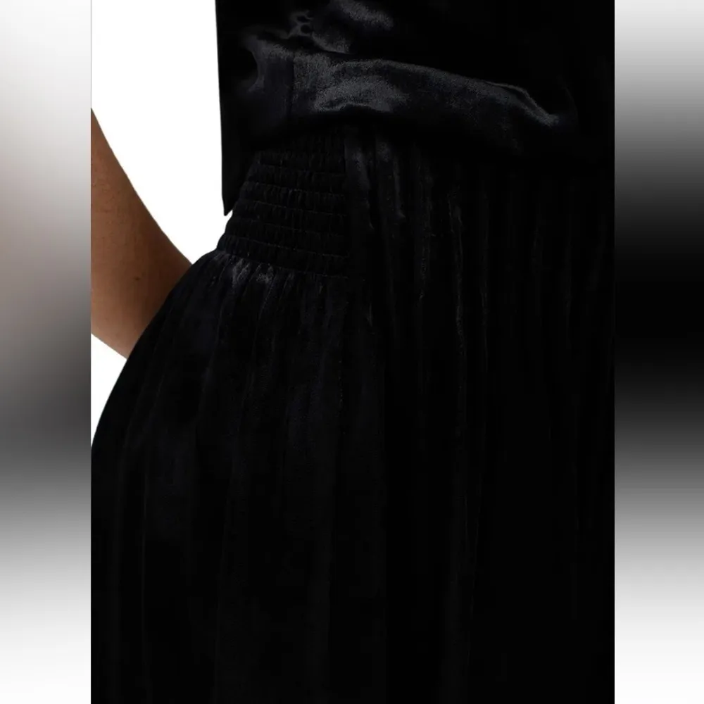 NWT Ramy Brook Black Velvet Satin High Neck Dress Small - Image 4
