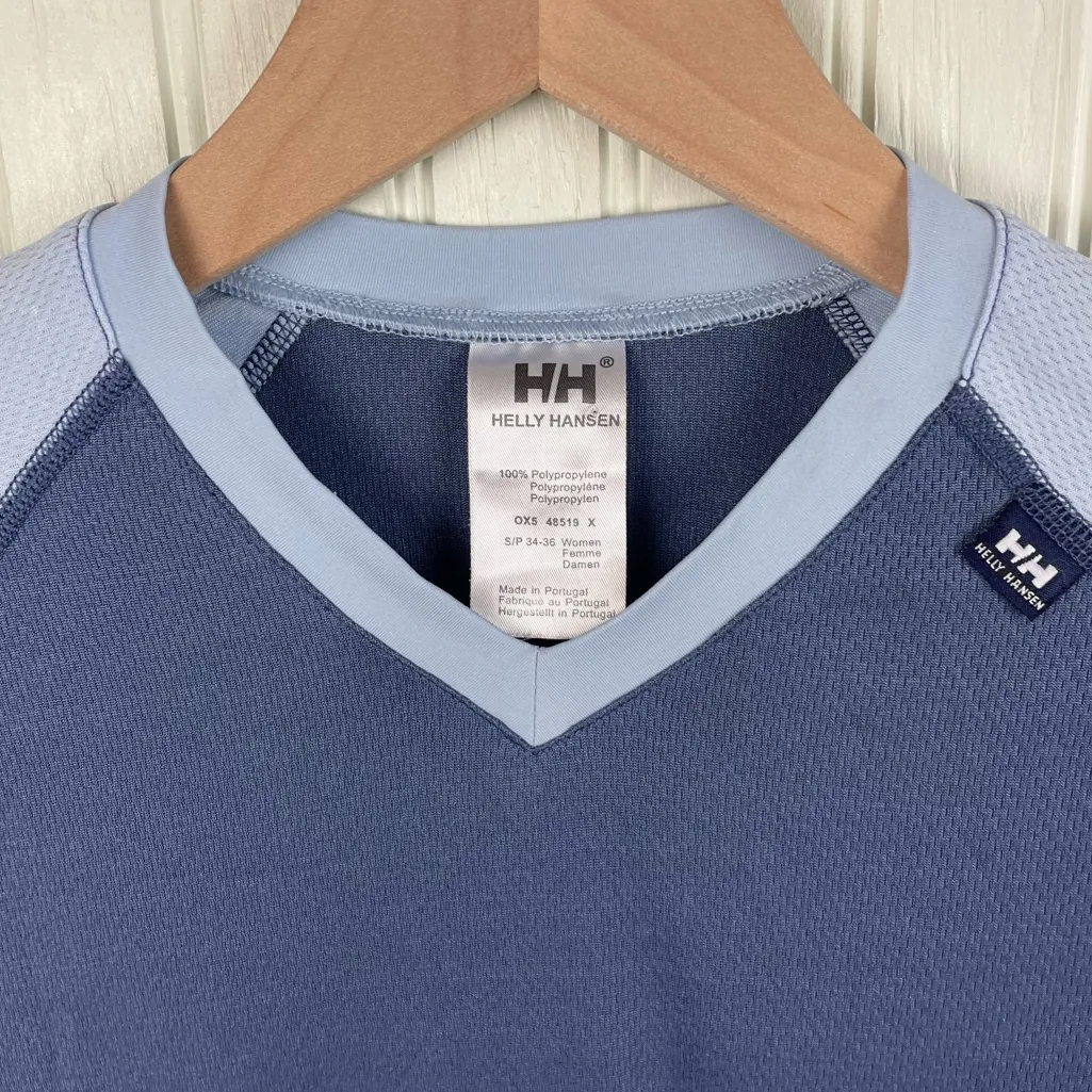 Helly Hansen Women's Base Layer Long Sleeve Training Tee Size Small Blue Winter - Image 3