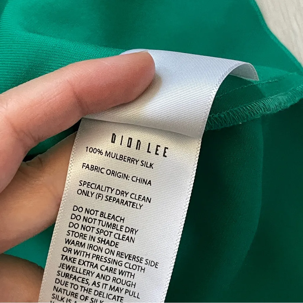 Dion Lee Blouse silk asymmetrical neck womens Green (size 8) satin contemporary - Image 7