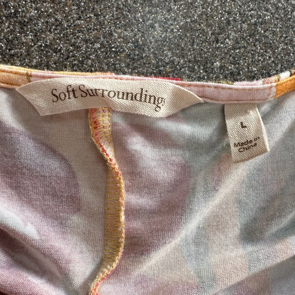 Soft Surroundings Womens Elia
Maxi Dress Orange Floral Colorful 3/4 Sleeves - Image 6