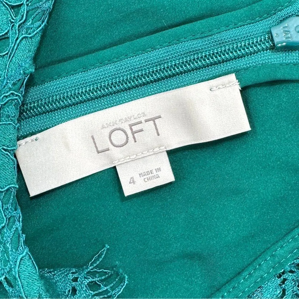 Loft Lace‎ Sleeveless Sheath Halter Cocktail Party Dress Green 4 - Image 11