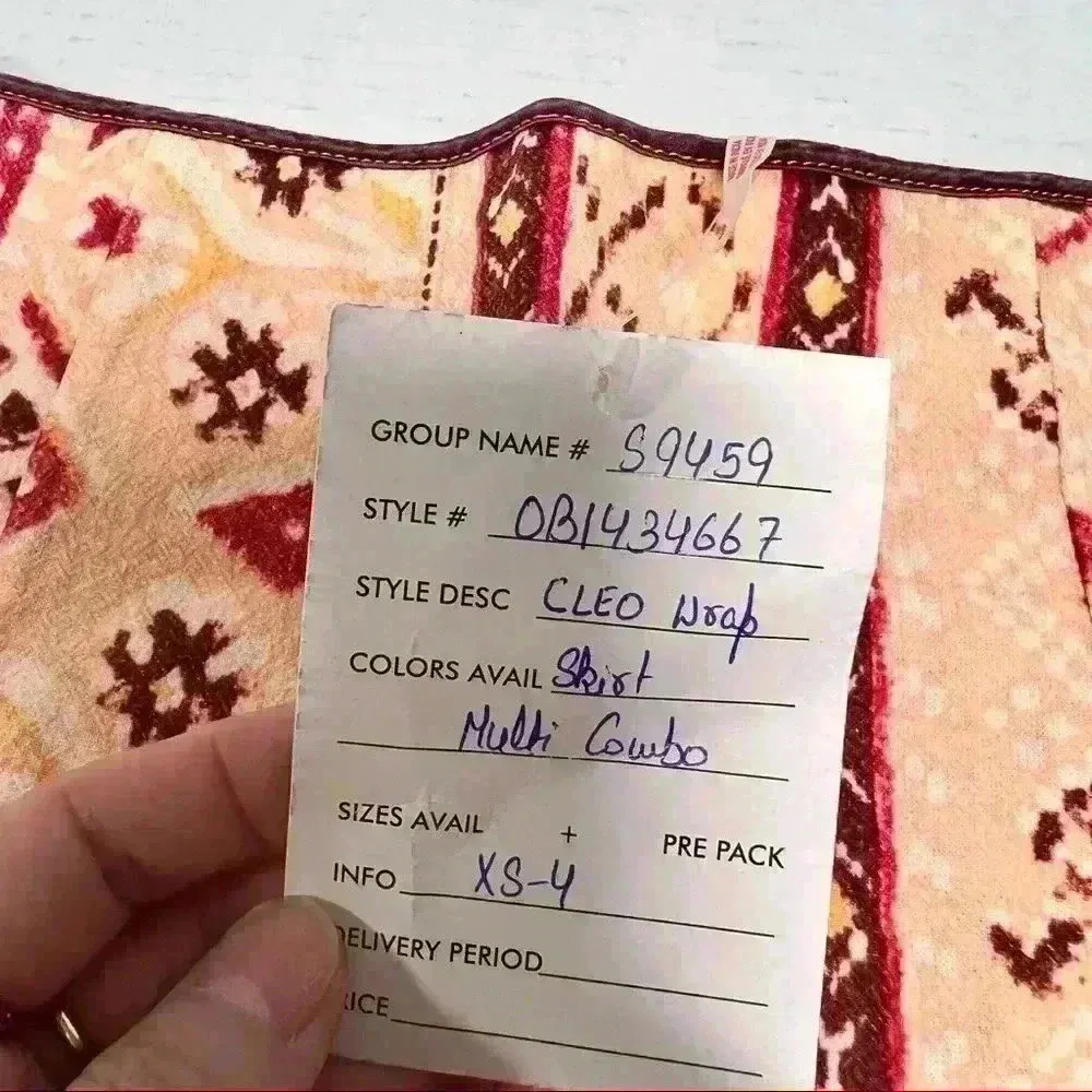 FREE PEOPLE Womens CLEO Aztec Printed Side Slit Wrap Mini Skirt Sz XS NWT Sample - Image 10