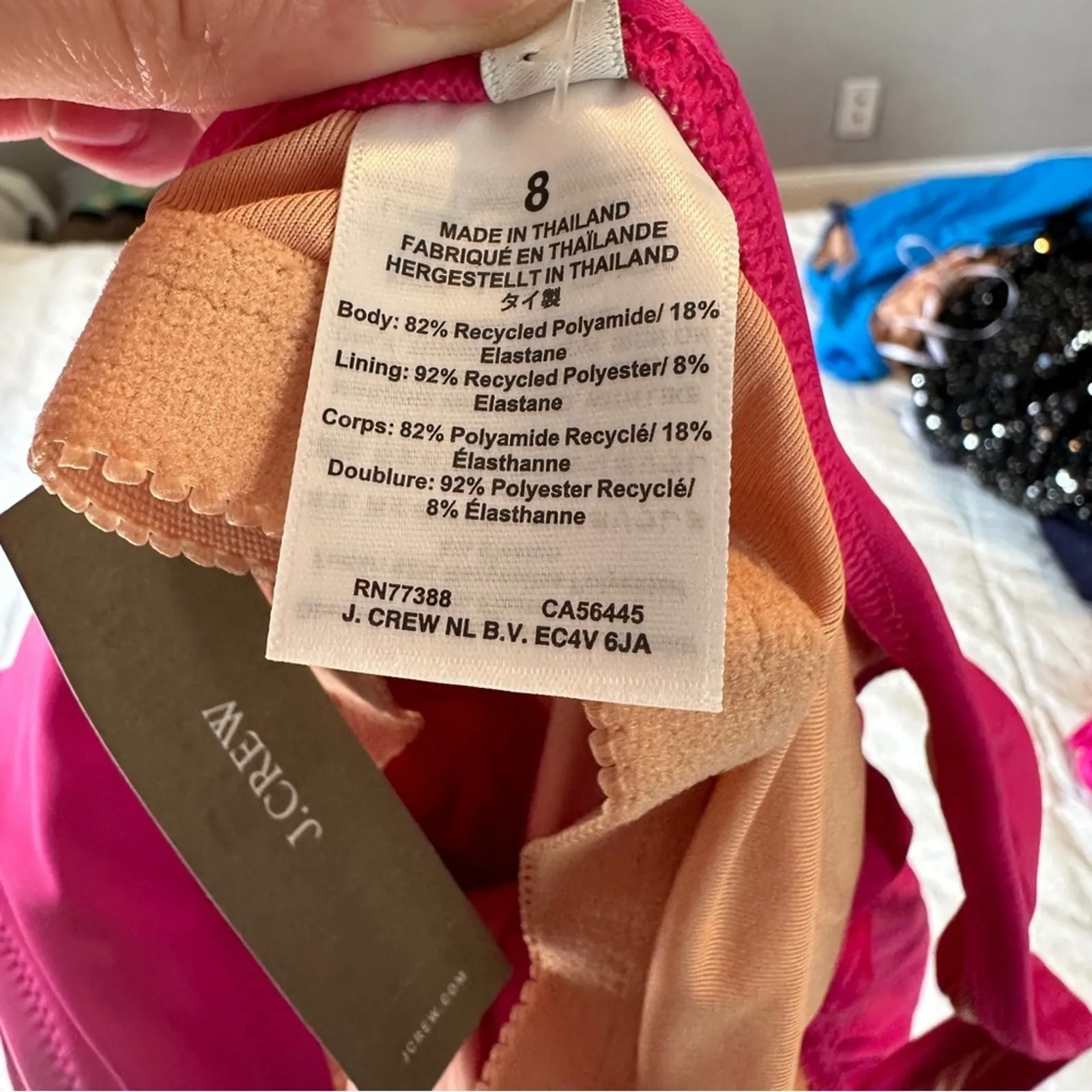 J.Crew Ruched Side-Tie One Piece Swimsuit NEW 8 Radiant Fuchsia - Image 7