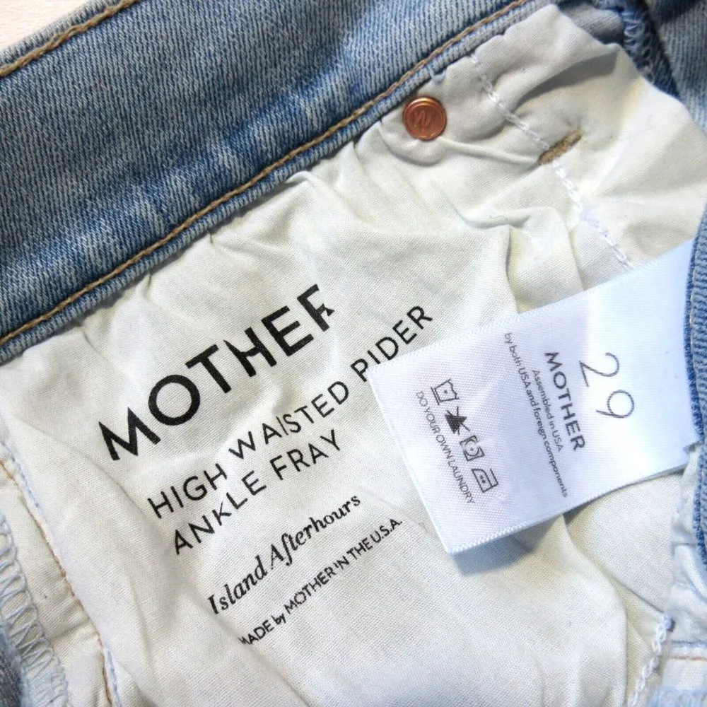 NWT Mother High Waisted Rider Ankle Fray in Island Afterhours Straight Jeans 29 - Image 4