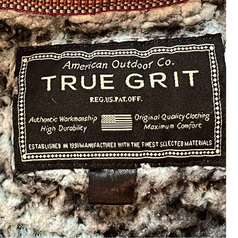 TRUE GRIT SHERPA PULLOVER 1/4 ZIP FROSTY TIP AZTEC PATTERN SUPER SOFT SIZE MED - Image 7