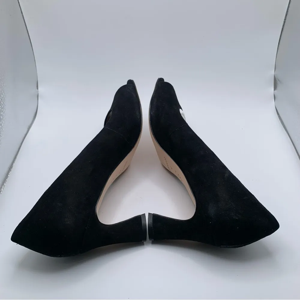 NWB Bernardo Nieve Women's Suede Peep Toe Pumps size 7M black 654 - Image 8