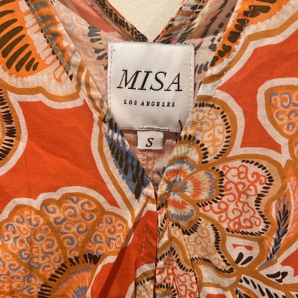 NWT Misa Los Angeles Sari Floral‎ Poplin Balloon-Sleeve Mini Dress - Size Small - Image 7
