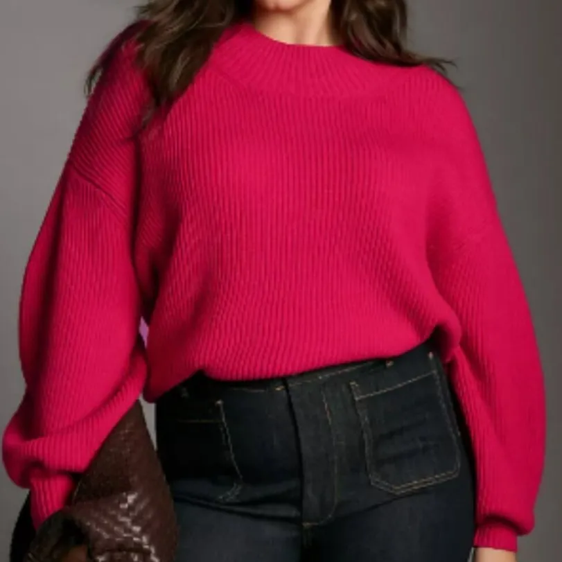 Anthropologie Maeve Pullover Sweater Mock Neck Pink - Image 7