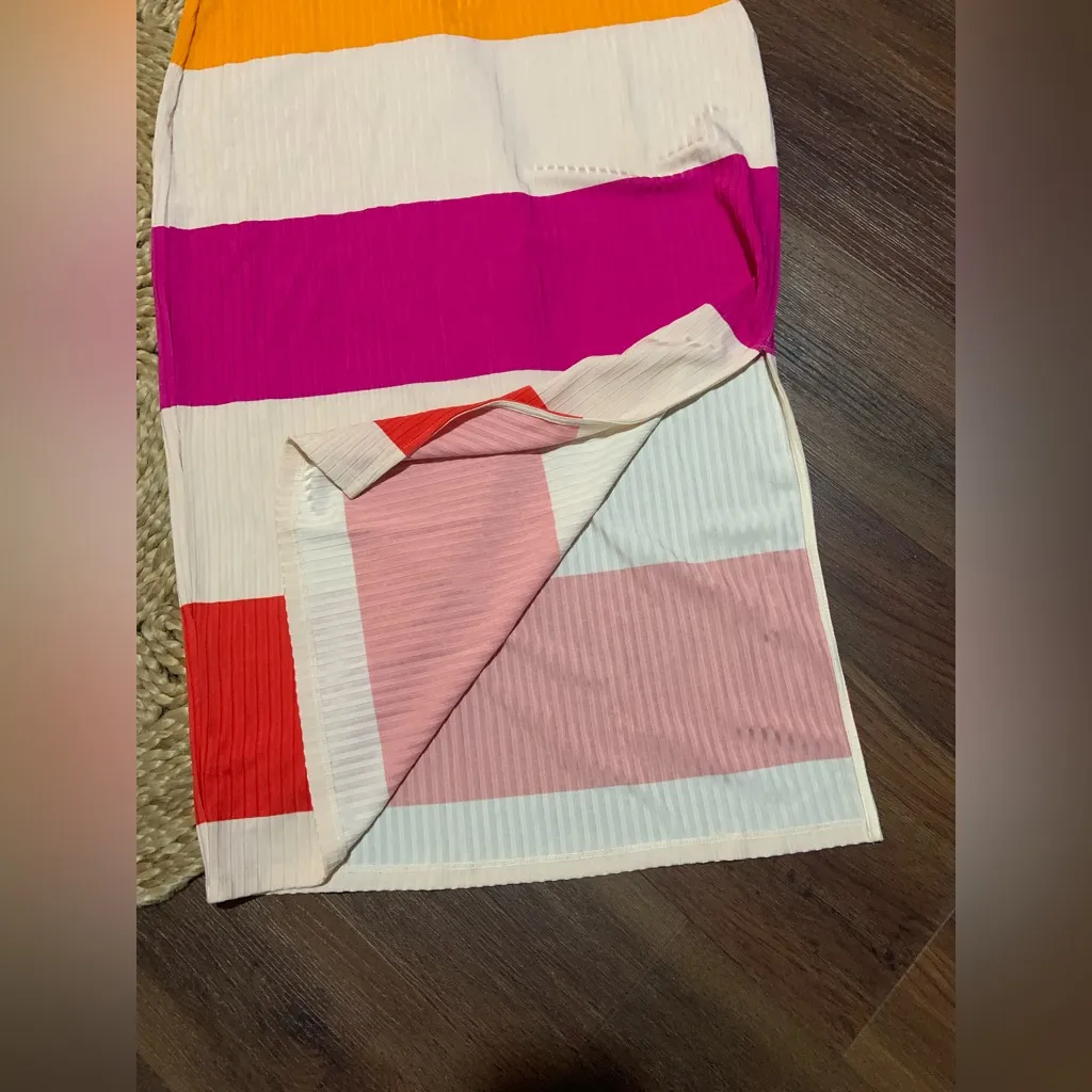 Ted Baker PLUMO Rib Jersey Vest Dress 255$ orange pink casual fall party classic - Image 6