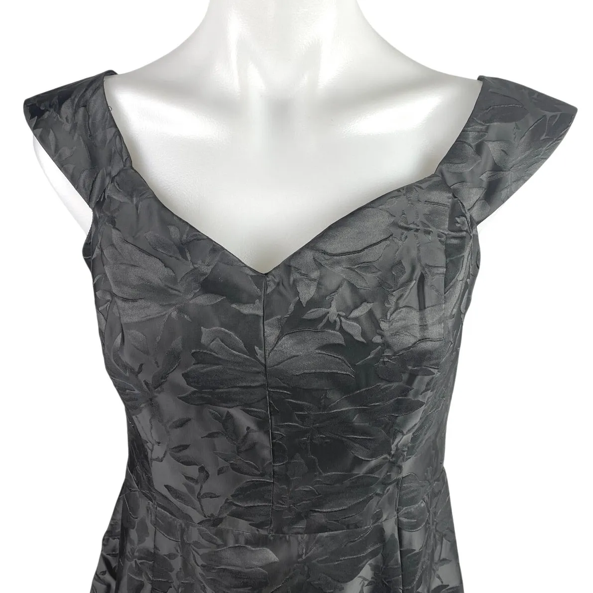 NEW Lulus You're All Heart Black Jacquard Satin Off Shoulder Mini A-Line Dress L - Image 3