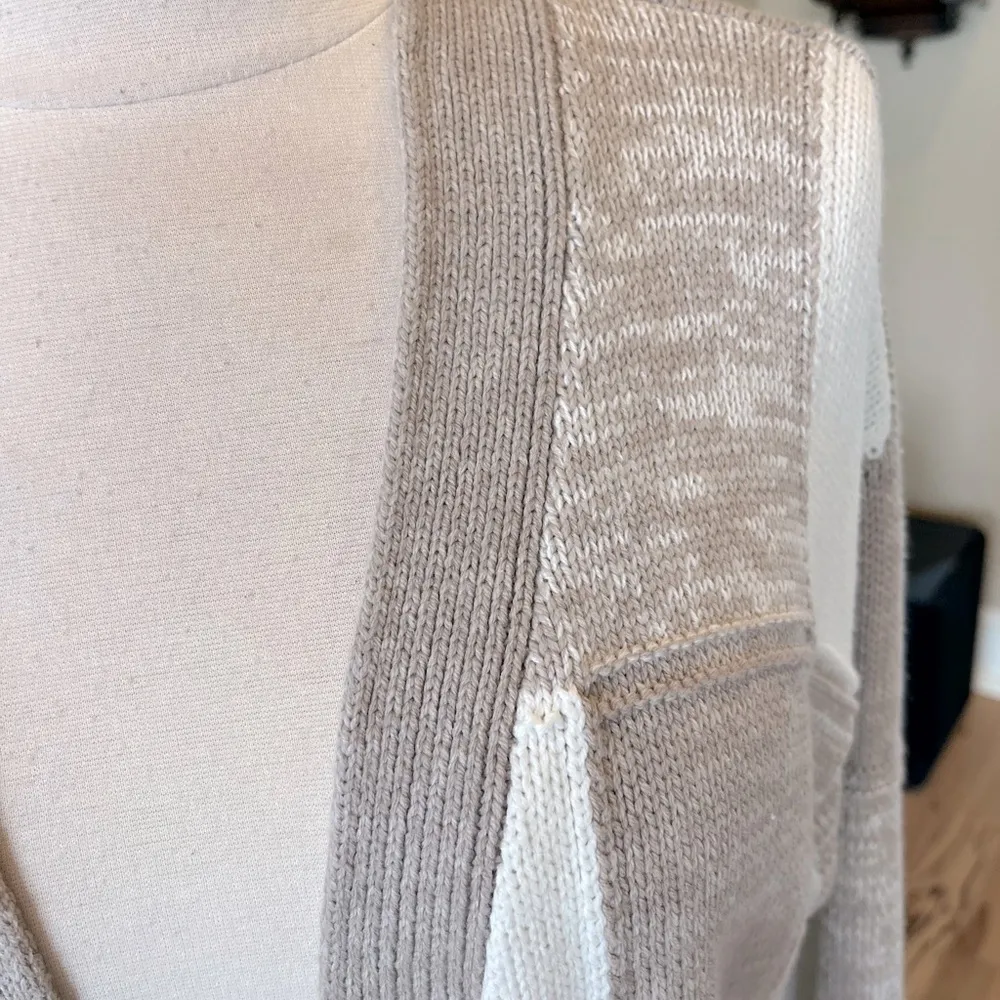 Buffalo Check Jillian Nicole Long Cardigan Tan Womens Medium - Image 12