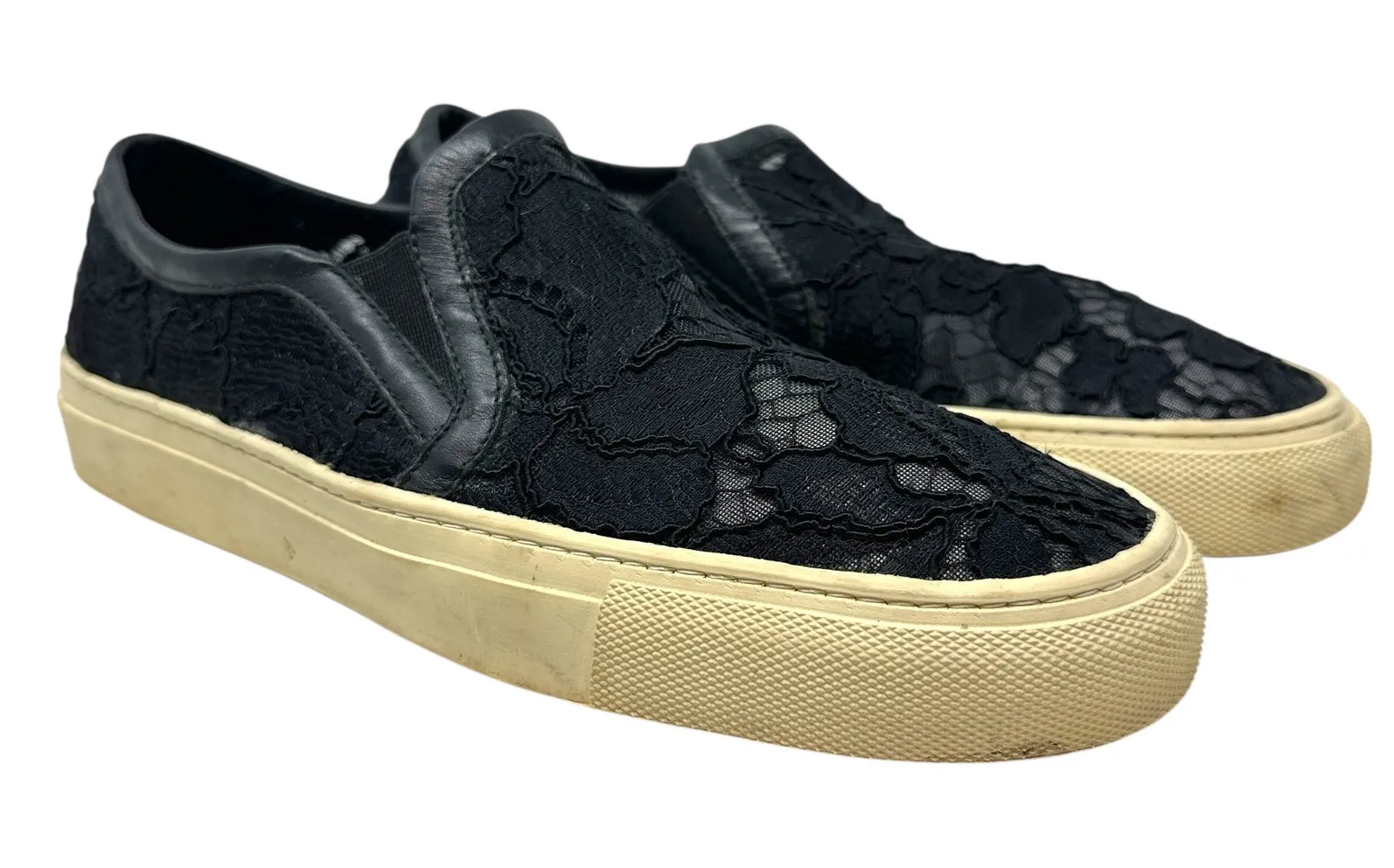 Sandro Anikka Lace Sneakers Slip-On Flat Black Size 39 US 8.5 - Image 1