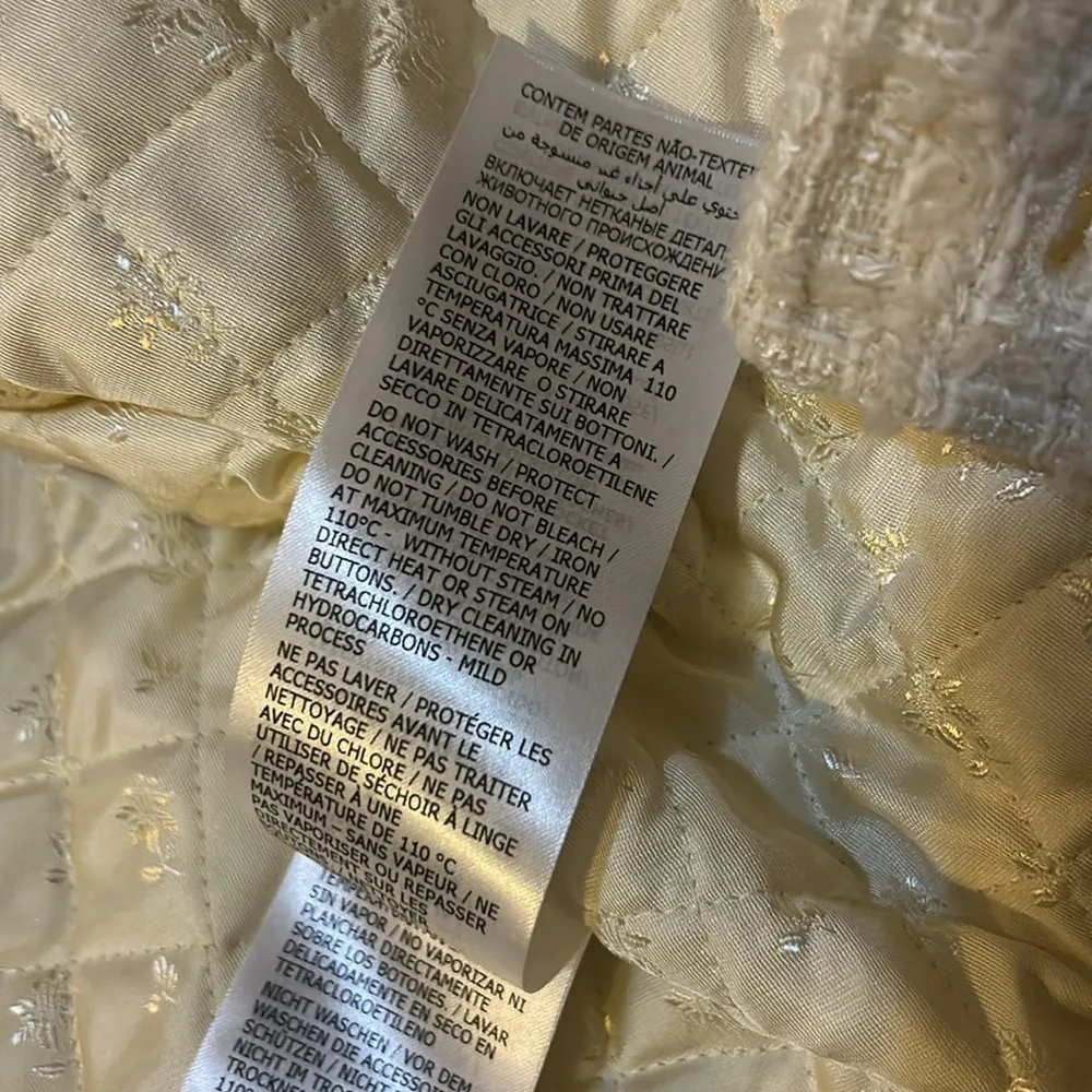 Gucci Window Tweed Bomber Jacket Ivory size IT 44 721995 - Image 6