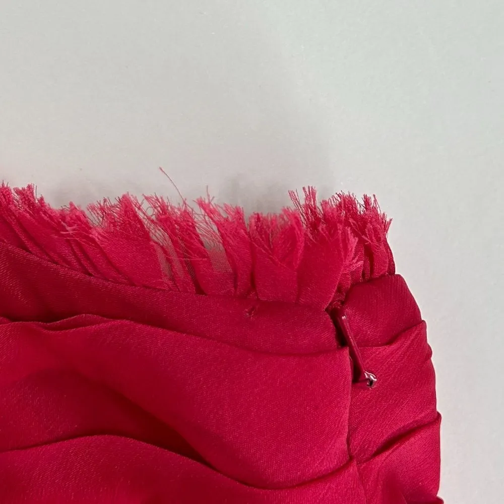 ML Monique Lhuillier Strapless Bridesmaid Dress in Raspberry Pink Chiffon Size 4 - Image 7