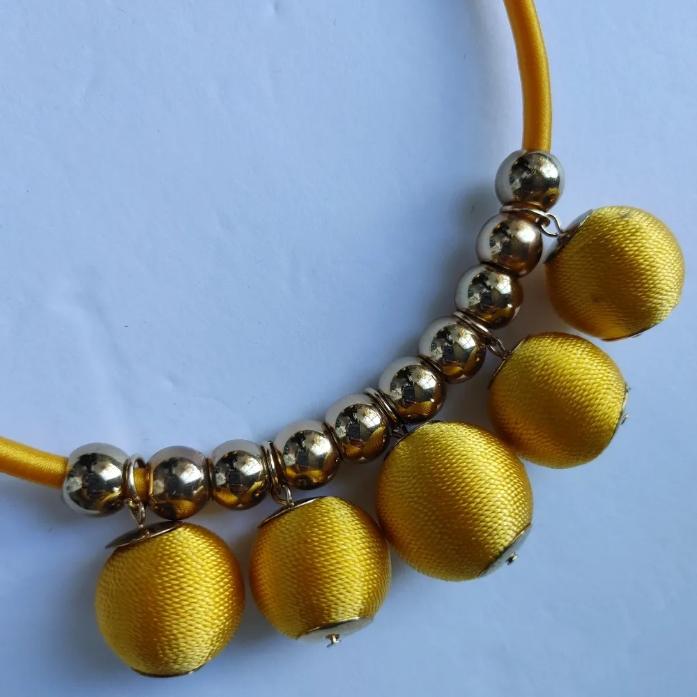 Yellow Ball Necklace with Earrings Set - Image 3