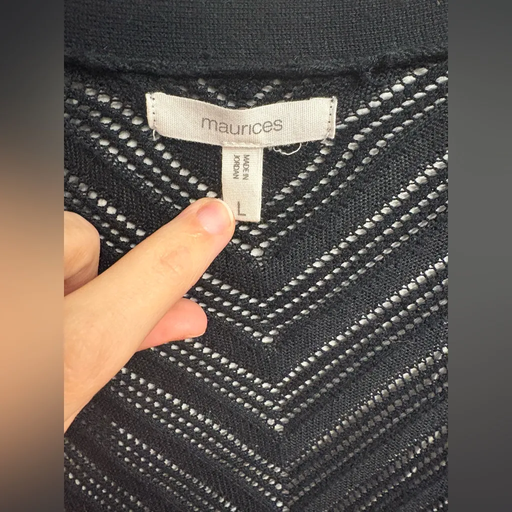 Maurices Pointelle Back Open Front Cardigan Size Large - Image 3