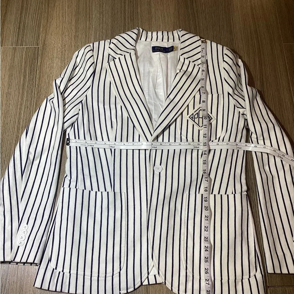 Ralph‎ Lauren White Striped Cotton Blazer – Women’s Size 8 – Pre-Owned - Image 4