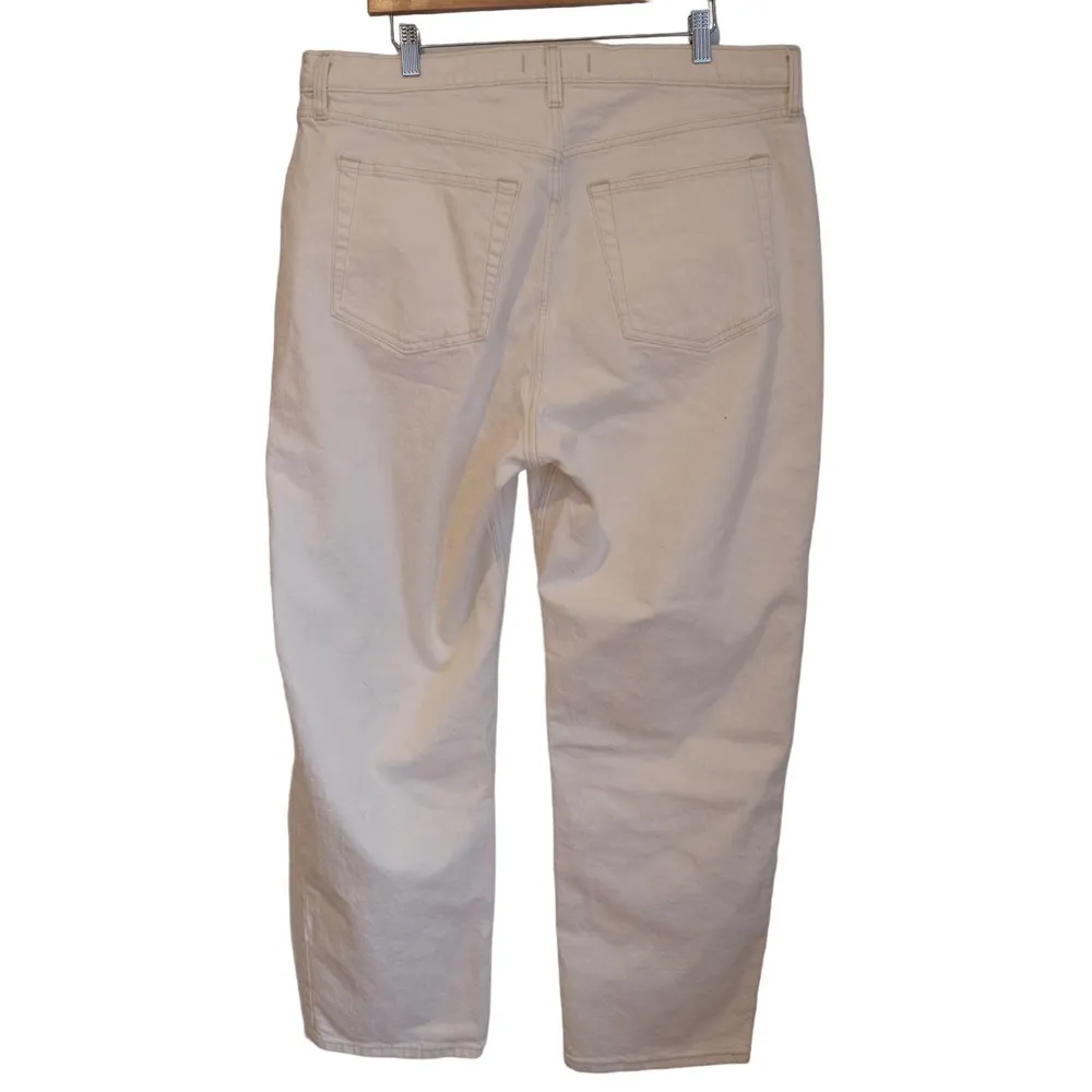 Women's Abercrombie & Fitch The Dad High Rise Cream Denim Jeans Size 33 / 16 S - Image 2