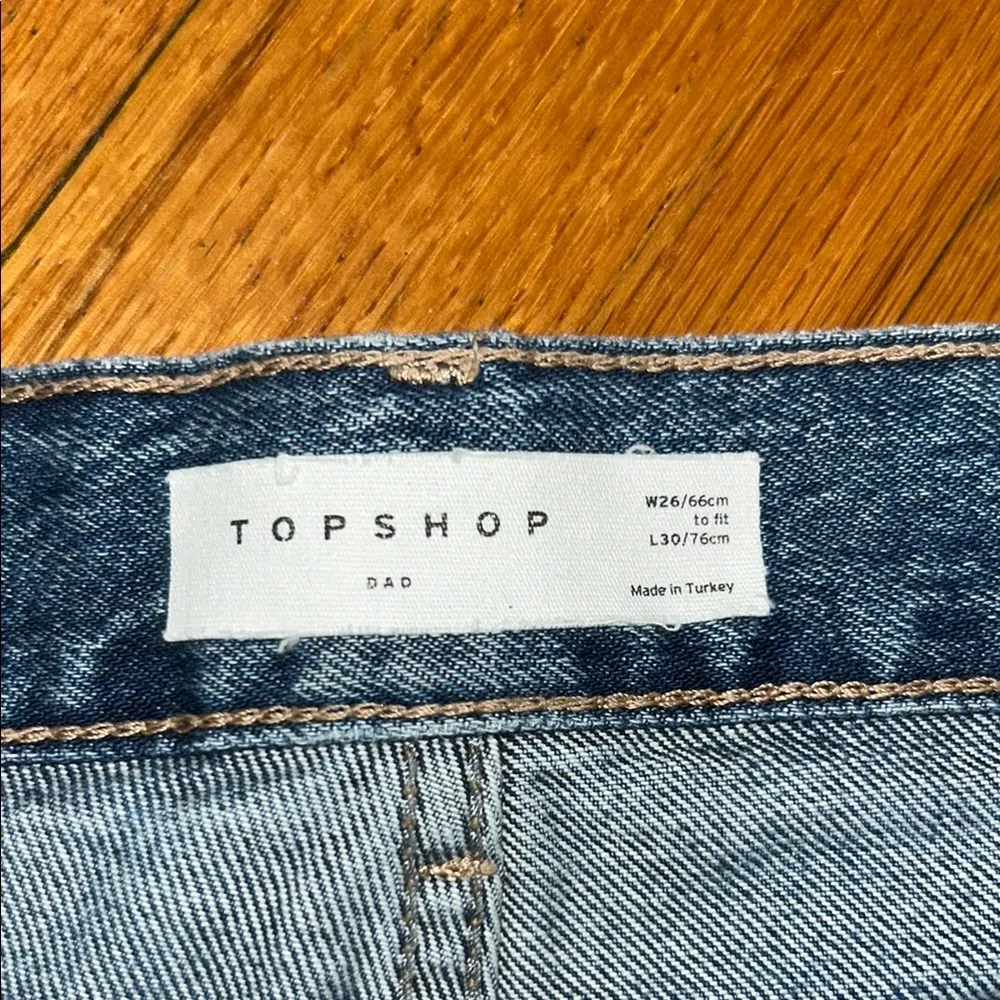Topshop Blue Straight-Leg Distressed Jeans - Image 3