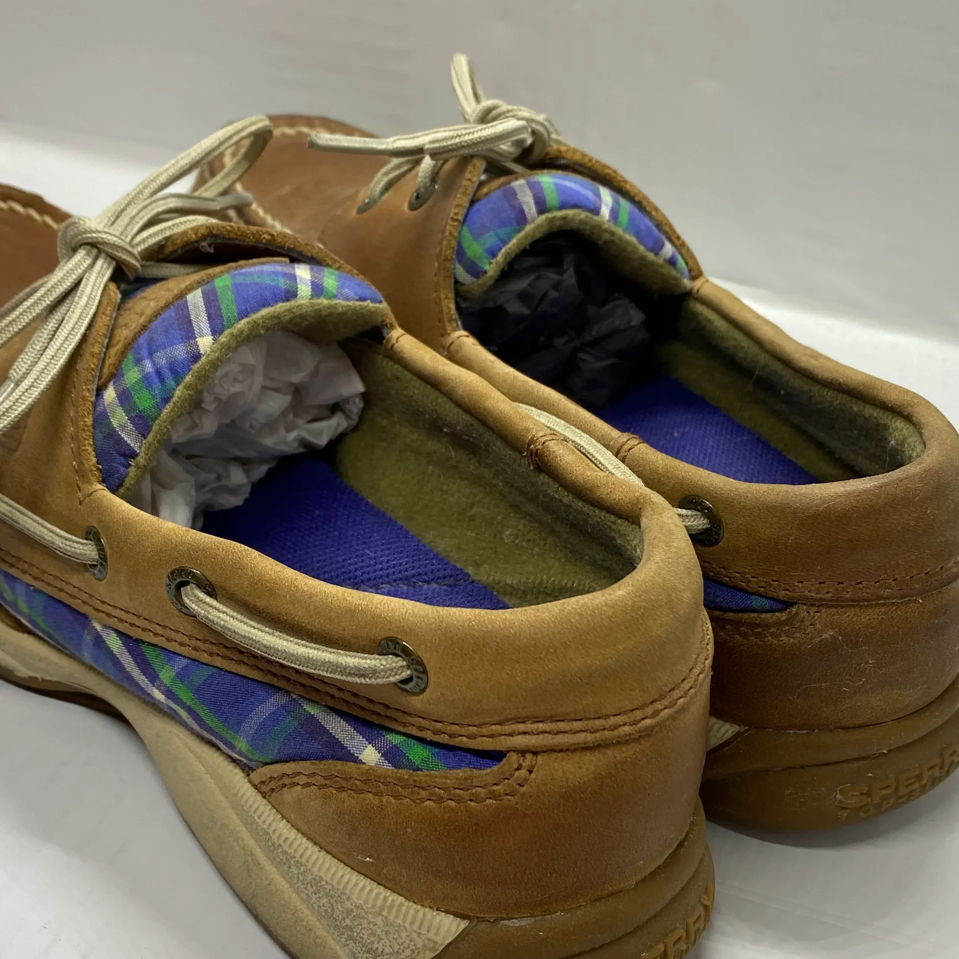 Top Sider Intrepid Plaid Boat Shoes 6.5 - Image 5