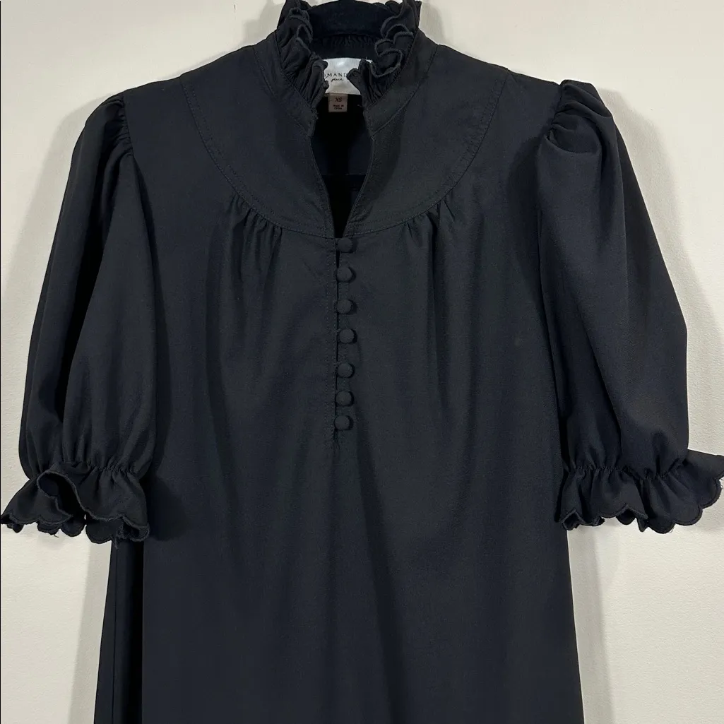 Pomander Place Tuckernuck Black Selena Maxi Dress Ruffle Tiered Women Size XS - Image 4