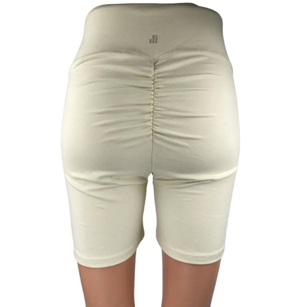 WeWoreWhat Women's Cream White High Waist Athletic Fitness Biker Shorts Size M - Image 3