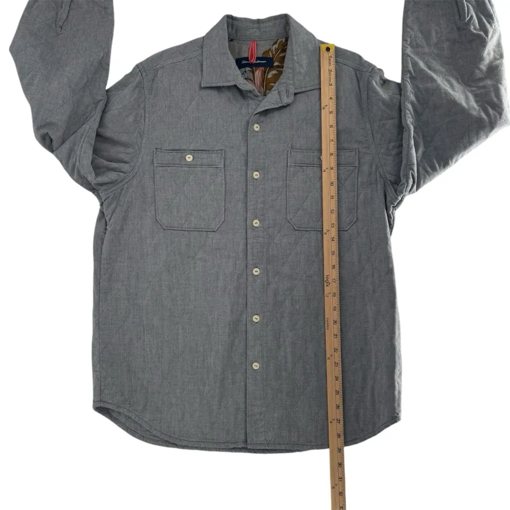 Tommy Bahama Women’s Quilted Blue Button Down Jacket Coat With Pockets Medium - Image 12