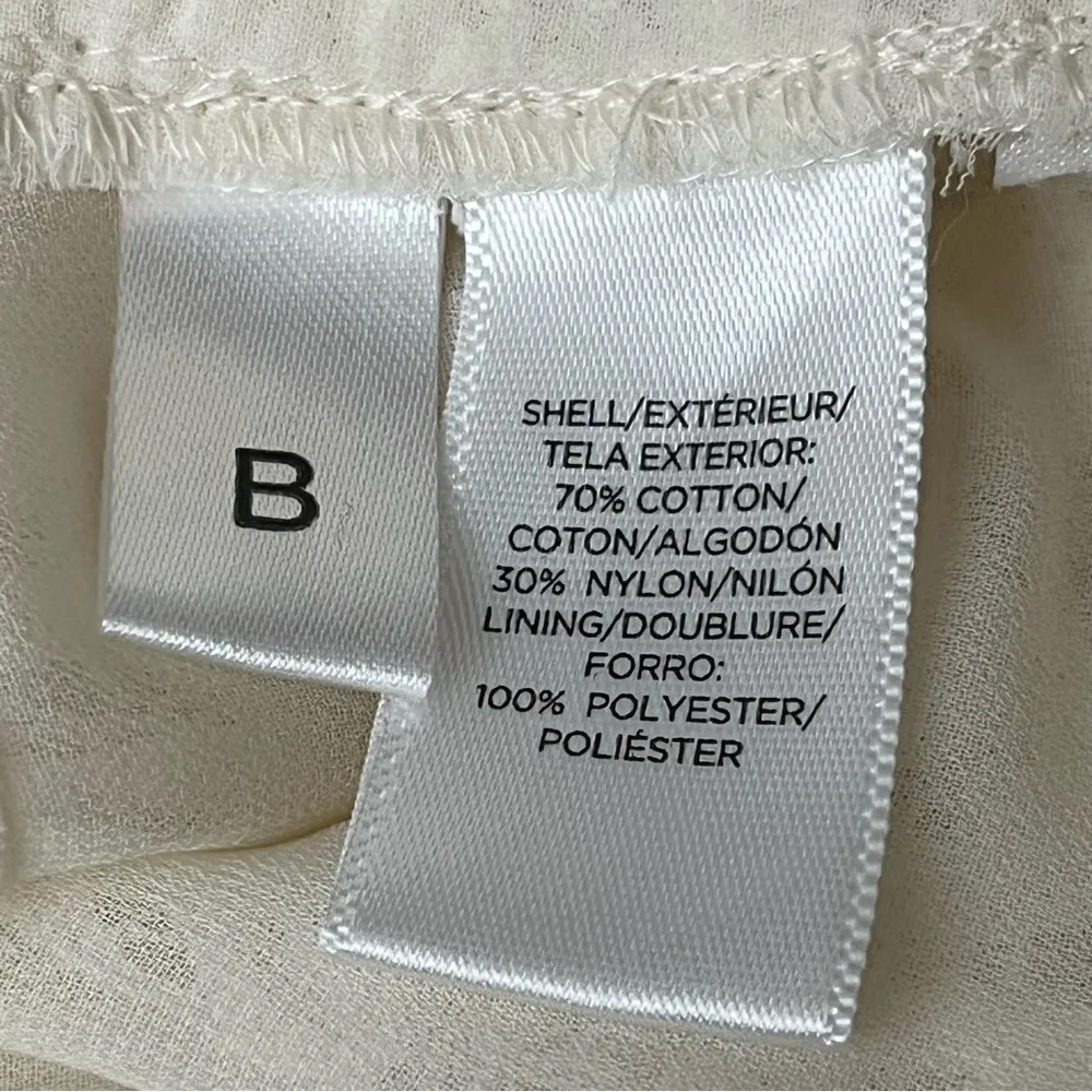 Ann Taylor LOFT Lace Crochet Beige Blouse Ethereal Preppy Modest Mature Coastal - Image 8