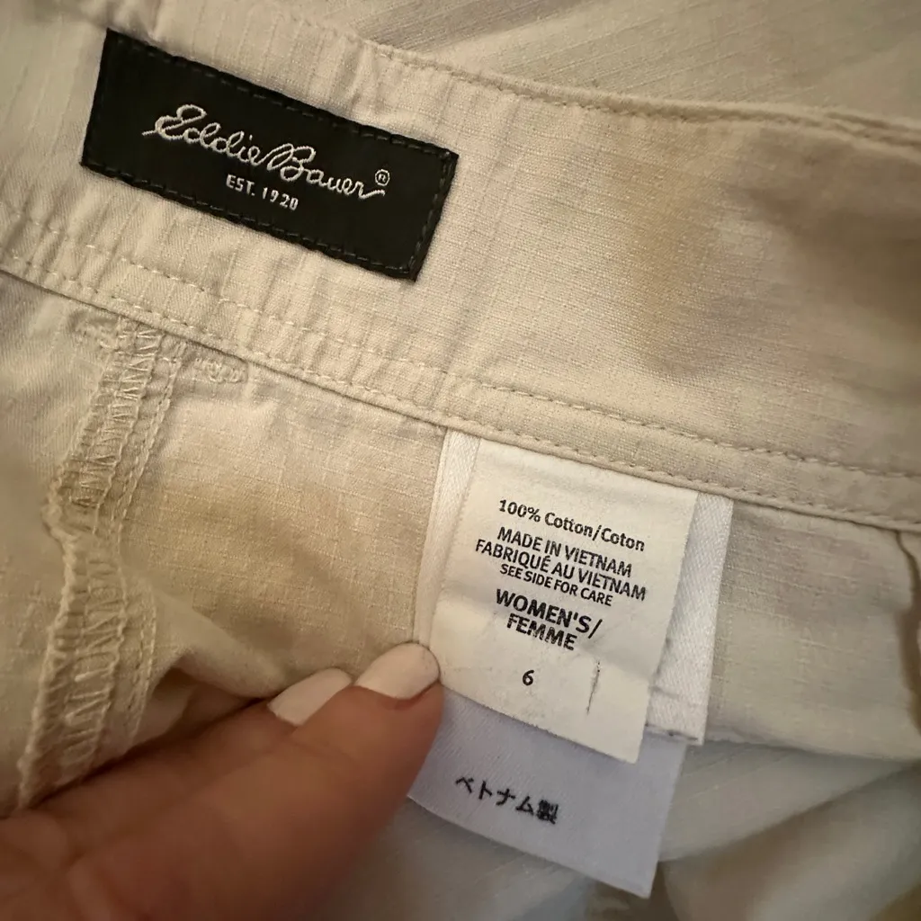 Eddie Bauer  Cream Cargo Skirt Size 6 - Image 6