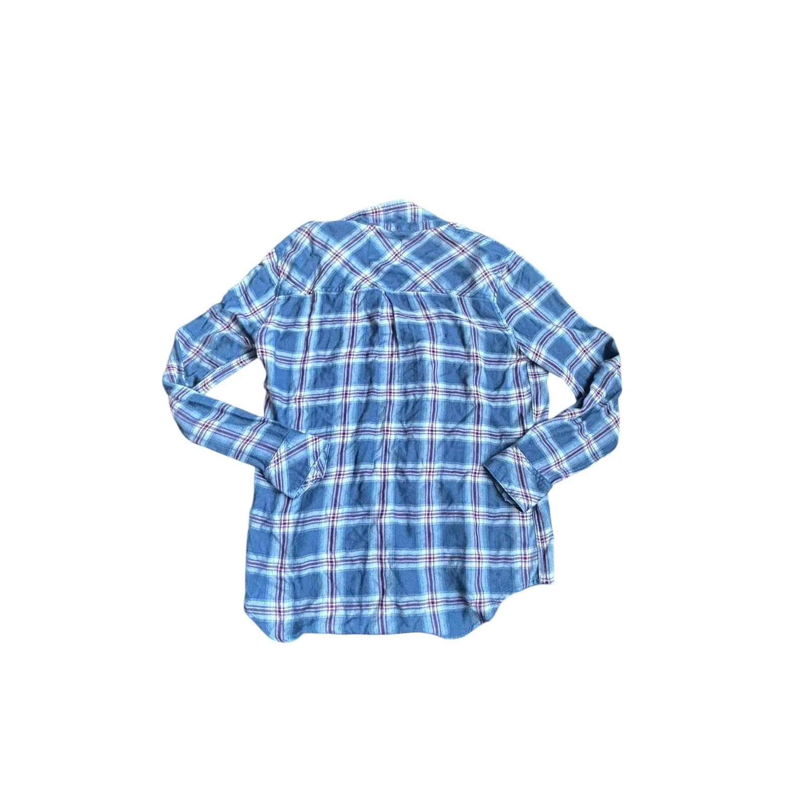 Rails Hunter Plaid Button Down Shirt Indigo Currant White Long Sleeve Top Size S - Image 8