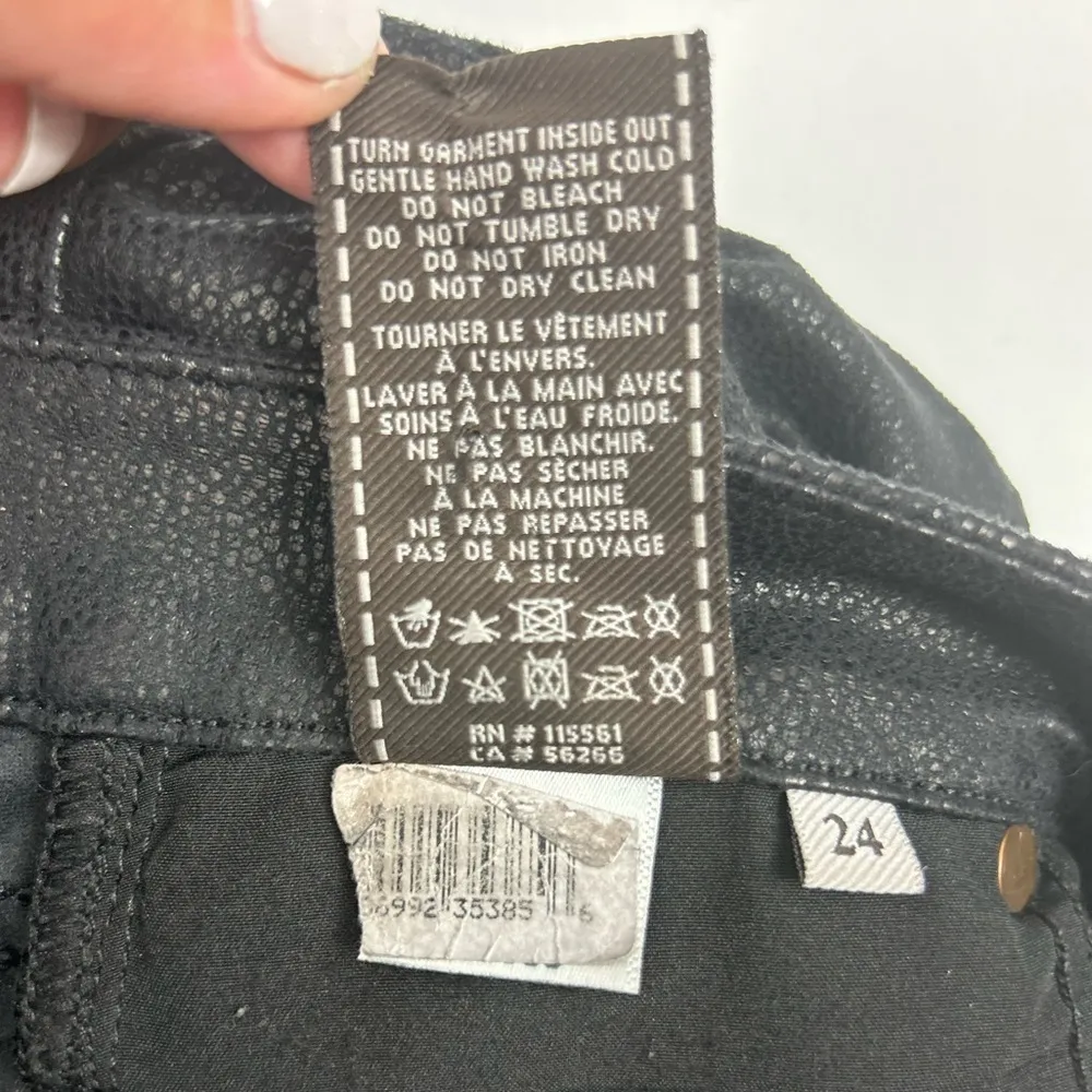 7 For All Mankind Women's Skinny Jeans Size 24 Black Coated - Image 15