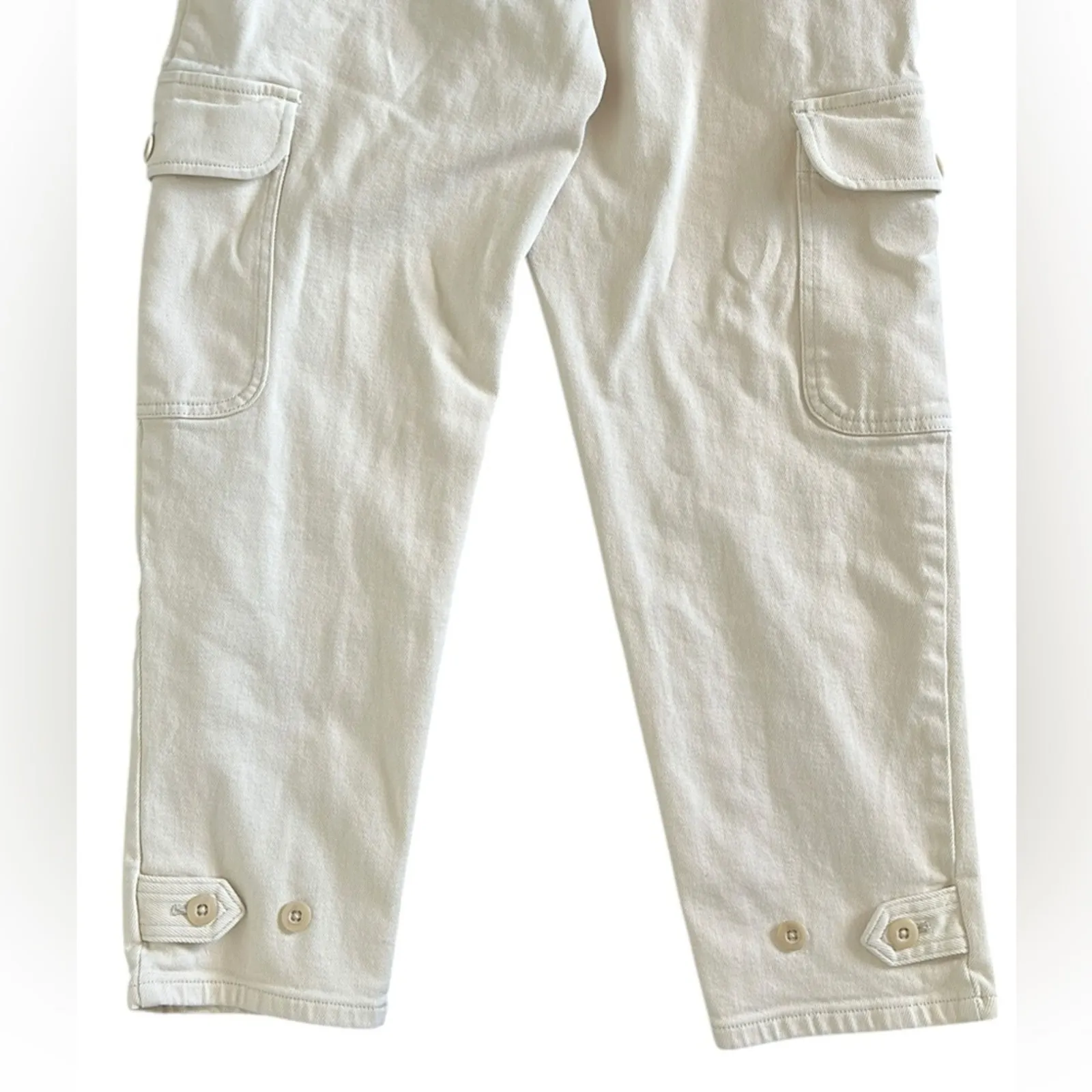 Aritzia Wilfred Free Modern Cargo Pants Off White Button Fly Women’s Size 2 - Image 11