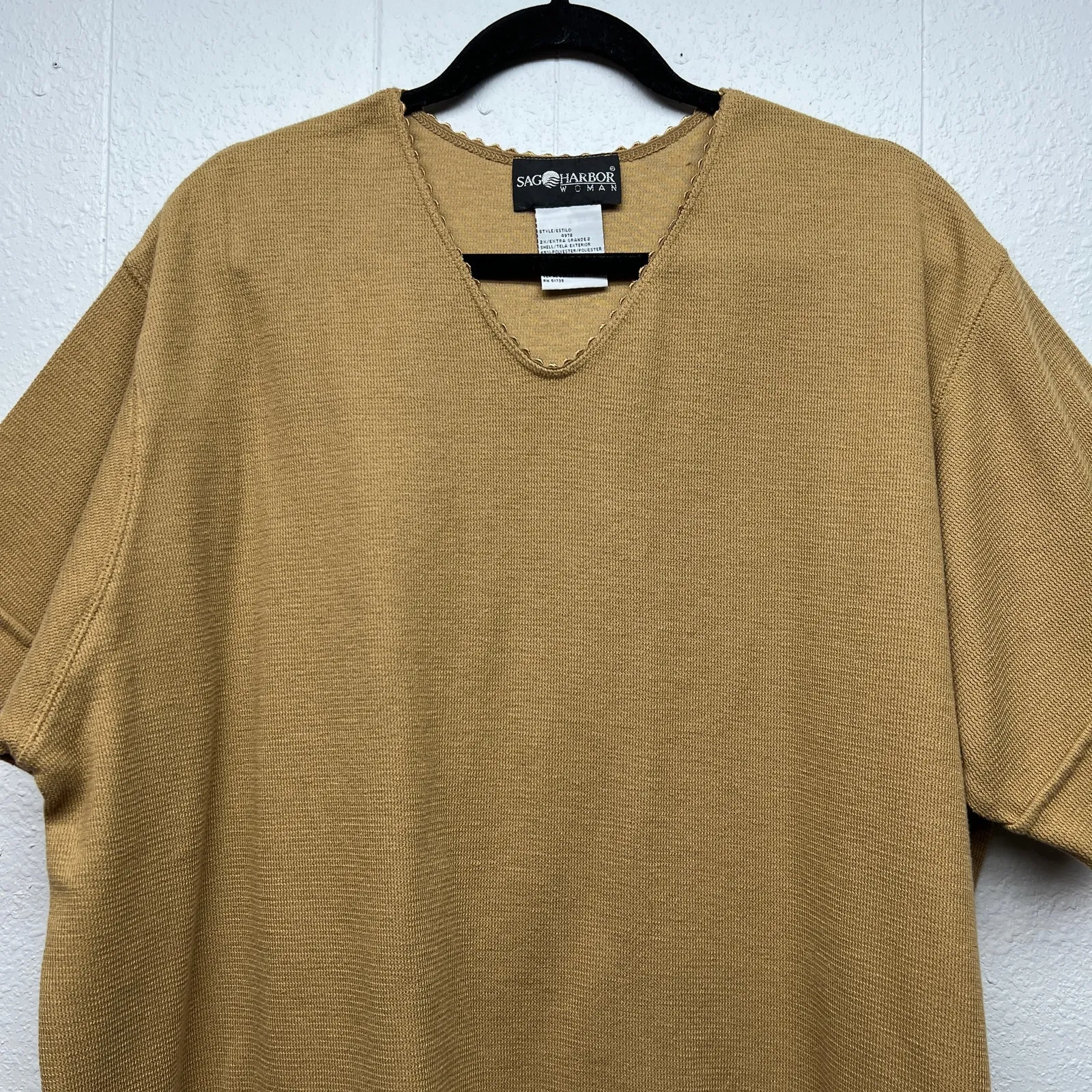 Sag Harbor Knit Sweater Womens 2X Business Casual Office Workwear Career Church Brown - Image 3