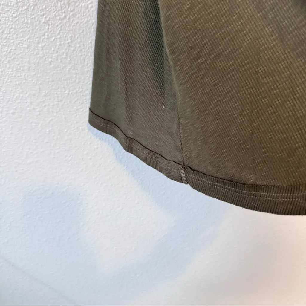 Free People Olive Green Long Line Sleeveless Top Womens S Tank Blouse Casual - Image 9