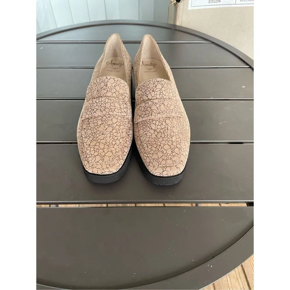 New $275 Amalfi Giuliano Loafer Tan Size 6.5 M Made In Italy Casual Flats slipon - Image 10