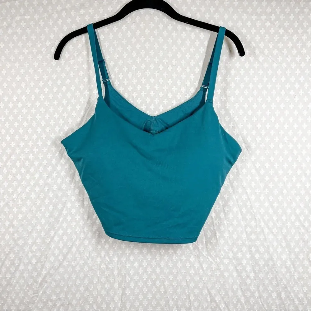 Athleta NWT‎ Green Teal Elation V Neck Longline Bra - Image 2