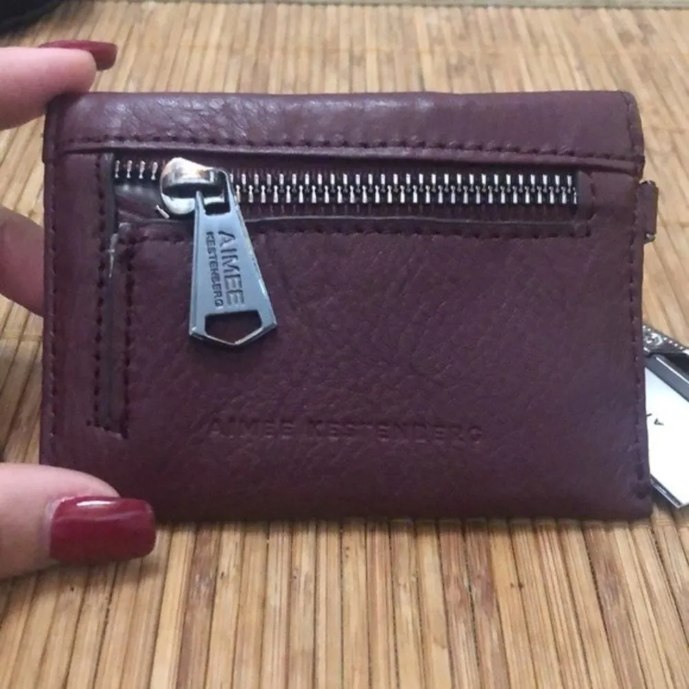 Aimee Kestenberg Ashley Leather Pouch Front Flap Snap Button Accent Chain Clip - Image 5