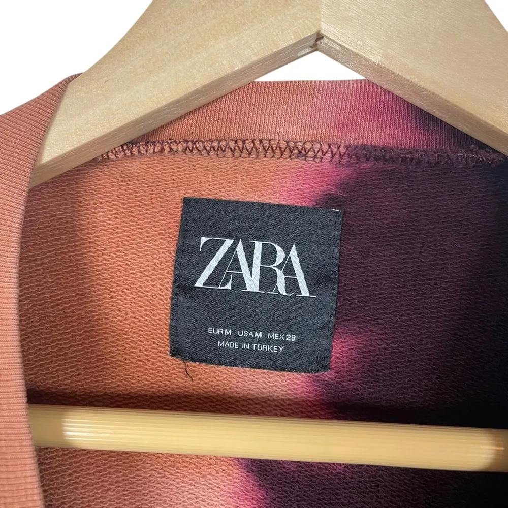 Zara Women’s Oversized Tie Dye Crewneck Sweatshirt in Purple/Orange Size M - Image 8