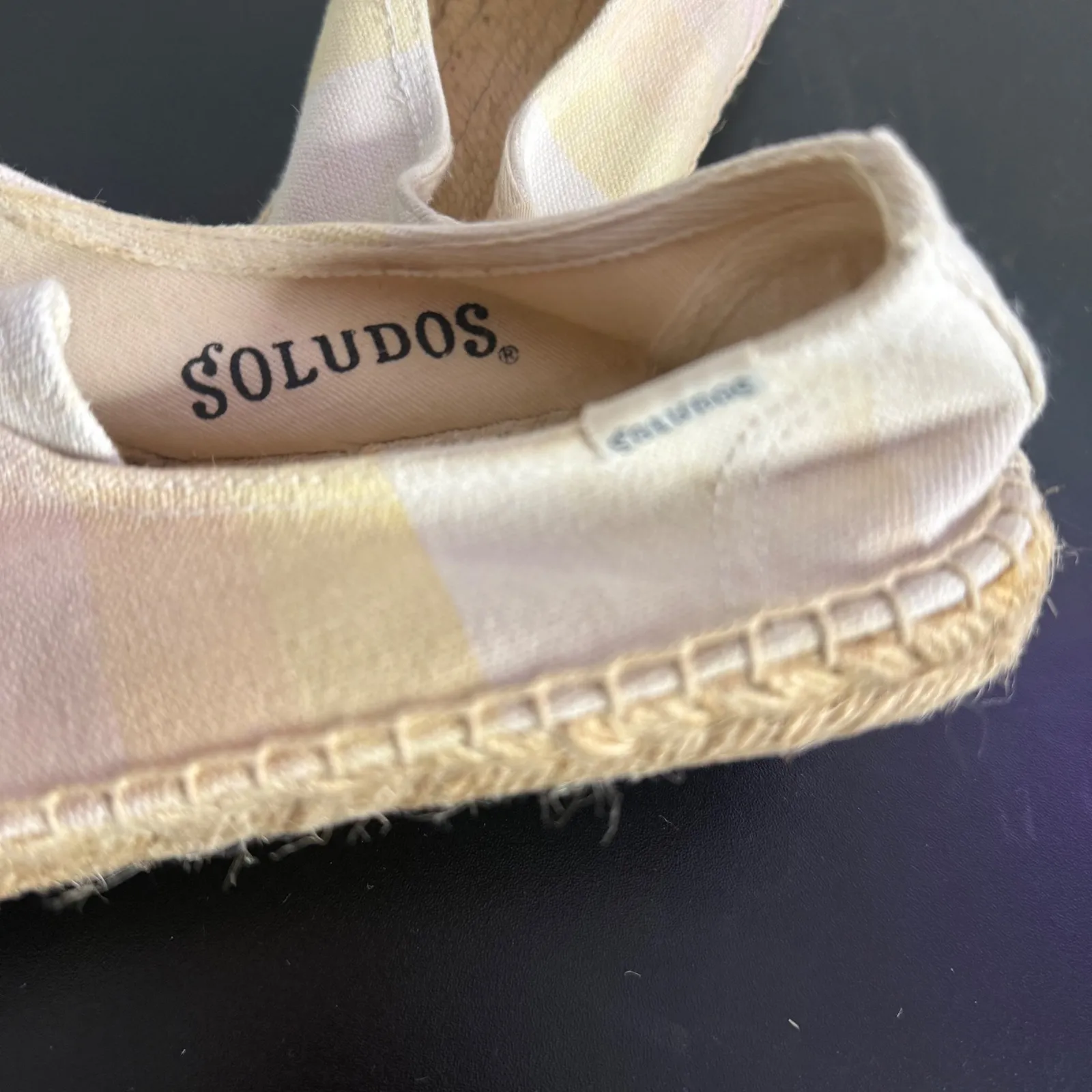 Soludos Espadrille Lace‎ Up Ombre Pastel Canvas Shoes Women 40 US 9.5 Beach BOHO - Image 3