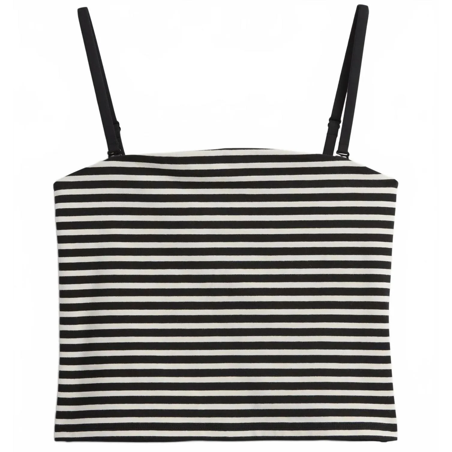 Gap CloseKnit Crop Tube Top Cotton Blend Black Cream Stripe NWT XL - Image 3