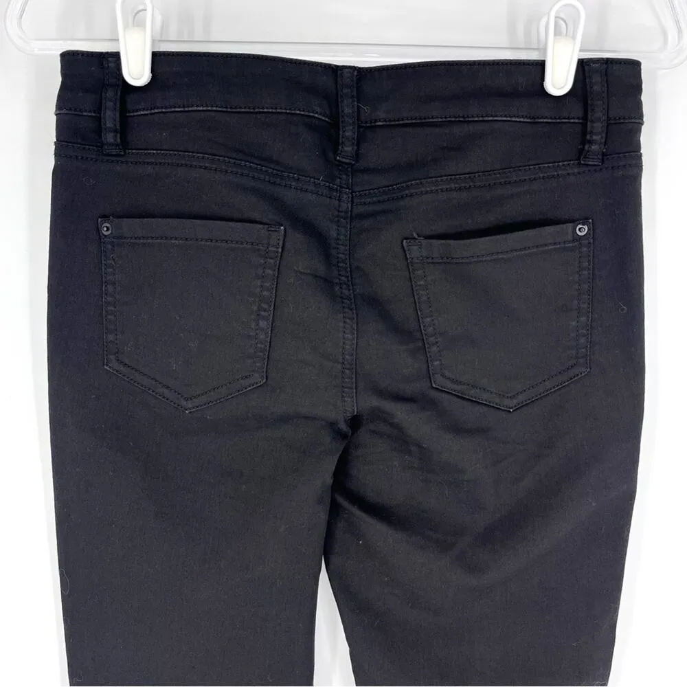 Bisou Bisou Michele Bohbot Womens Skinny Jeans Black with Gold Embroidery Size 4 - Image 5