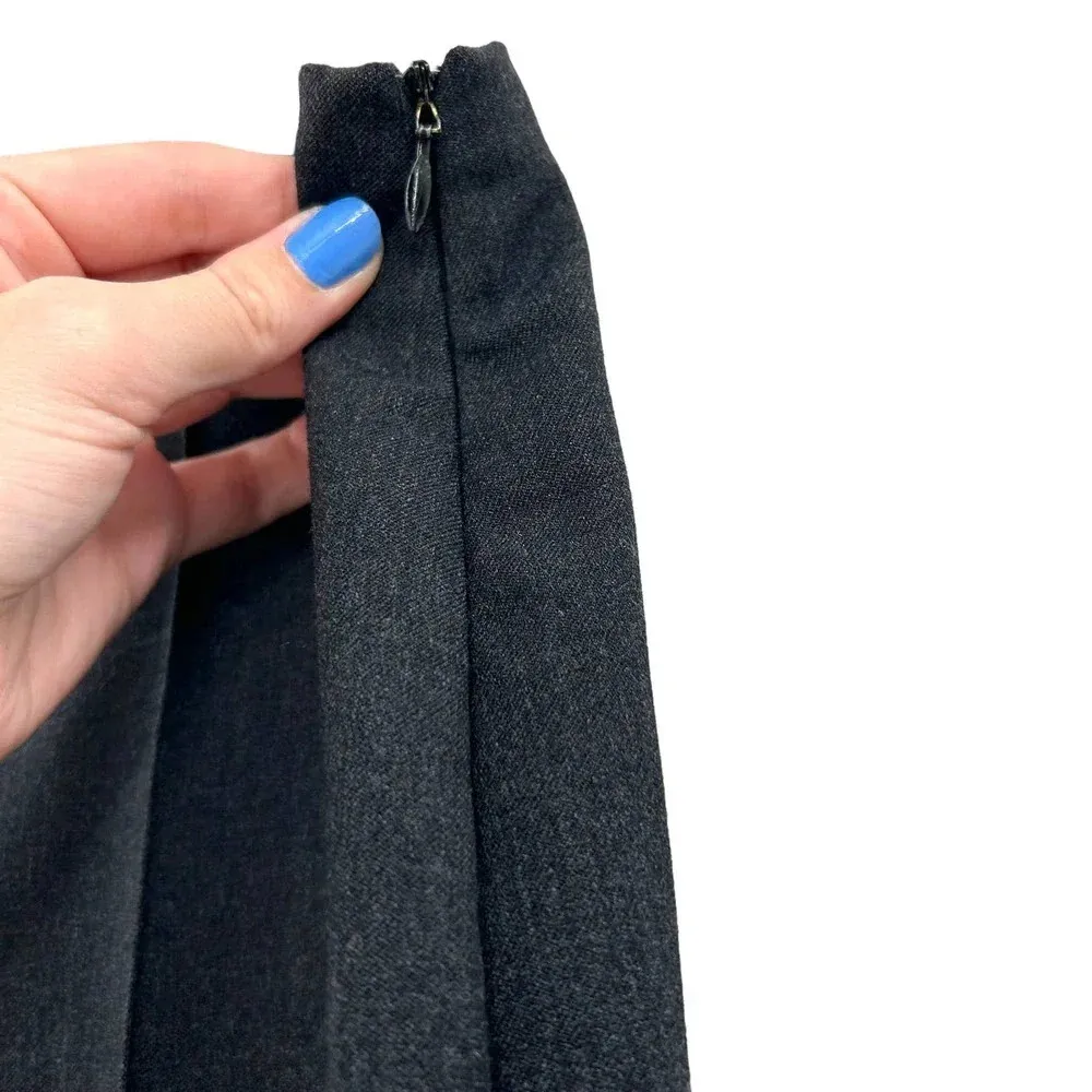 Piazza Sempione Charcoal Gray High Waist Wool Trouser Pants Size 48 US 12 - Image 4